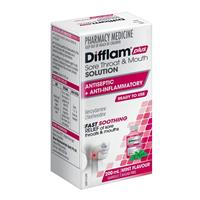 Difflam Plus Sore Throat & Mouth Solution Mint 200ml