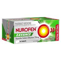 Nurofen Zavance Fast Pain Relief Tablets 256mg Ibuprofen 96 Pack
