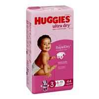 Huggies Ultra Dry Nappies Size 3 Girl 6-11kg Bulk 44 Pack