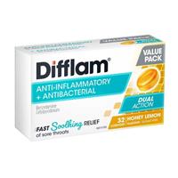 Difflam Sore Throat Sugar Free Honey And Lemon 32 Lozenges