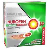 Nurofen Zavance Fast Pain Relief Liquid Capsules 200mg Ibuprofen 100 Pack