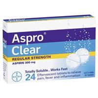 Aspro Clear Pain Relief 24 Soluble Tablets