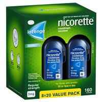 Nicorette Quit Smoking Regular Strength Cooldrops Nicotine Lozenge Icy Mint 8 x 20 Pack