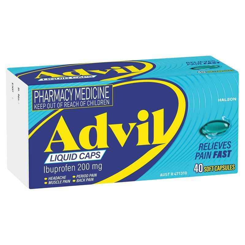 Advil Ibuprofen Pain Relief 40 Liquid Capsules