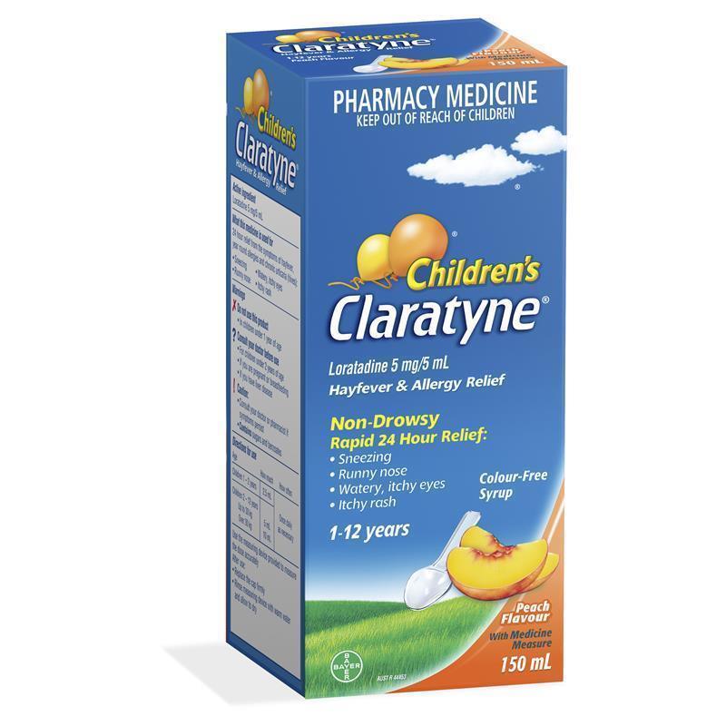 Children's Claratyne Allergy & Hayfever Relief Syrup For Kids Peach Flavour 150mL - GimmeNow