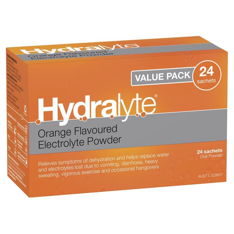Hydralyte Orange Sachets Value Pack 4.9g x 24 - GimmeNow
