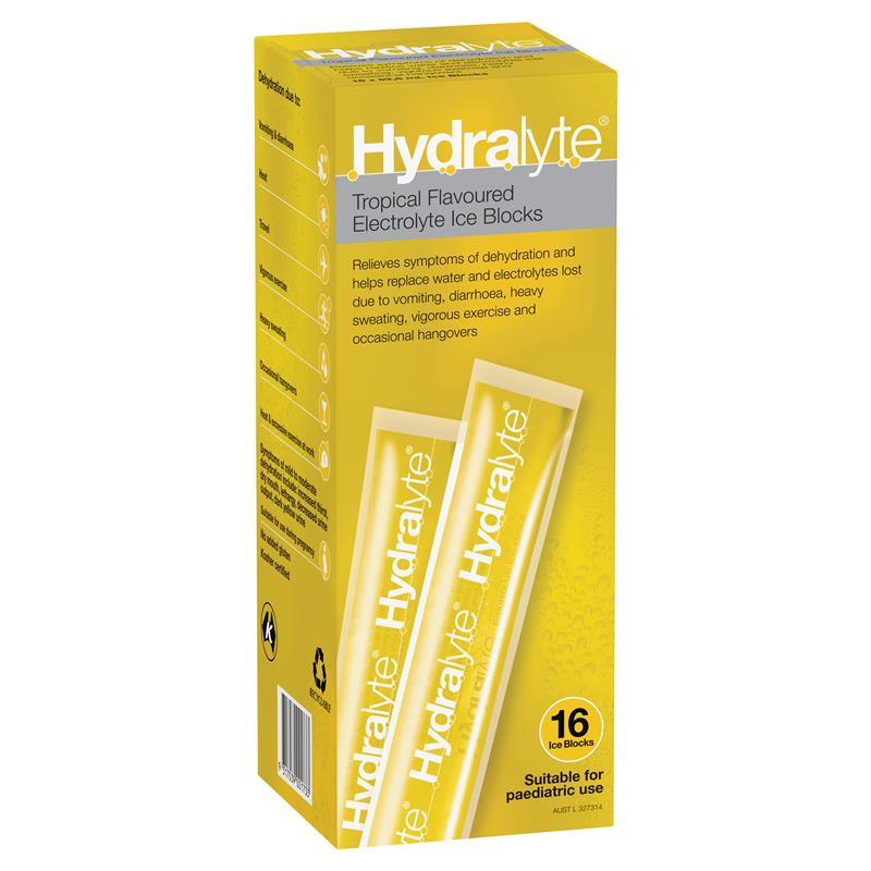 Hydralyte Electrolyte Ice Blocks Tropical 16 - GimmeNow