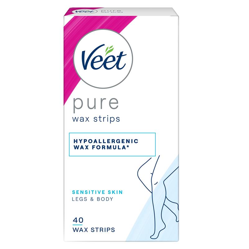 Veet Pure Cold Wax Strips Leg 40 Pack