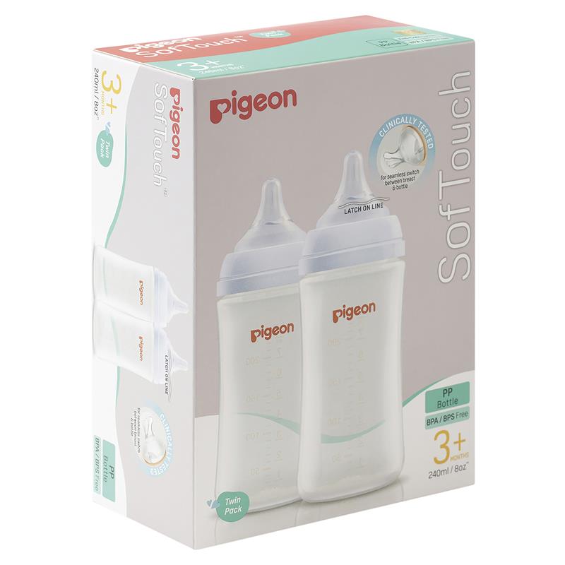 Pigeon SofTouch Bottle PP 240ml Twin Pack - GimmeNow