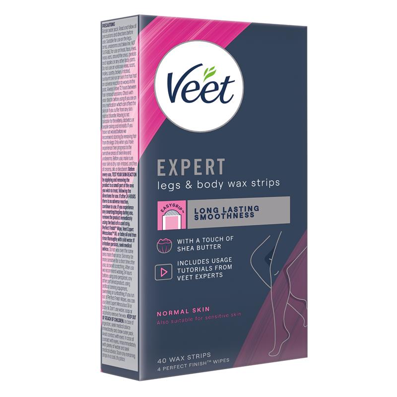 Veet Expert Legs & Body Hair Removal Cold Wax Strips 40 pack