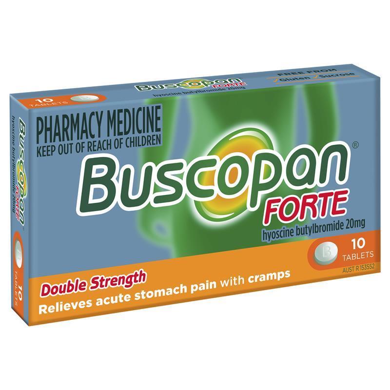 Buscopan Forte Stomach Cramps Pain Relief 20mg Tablets 10 Pack - GimmeNow