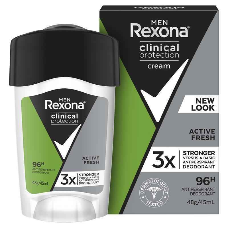 Rexona Men Clinical Protection Antiperspirant Cream Stick Active Fresh 45ml
