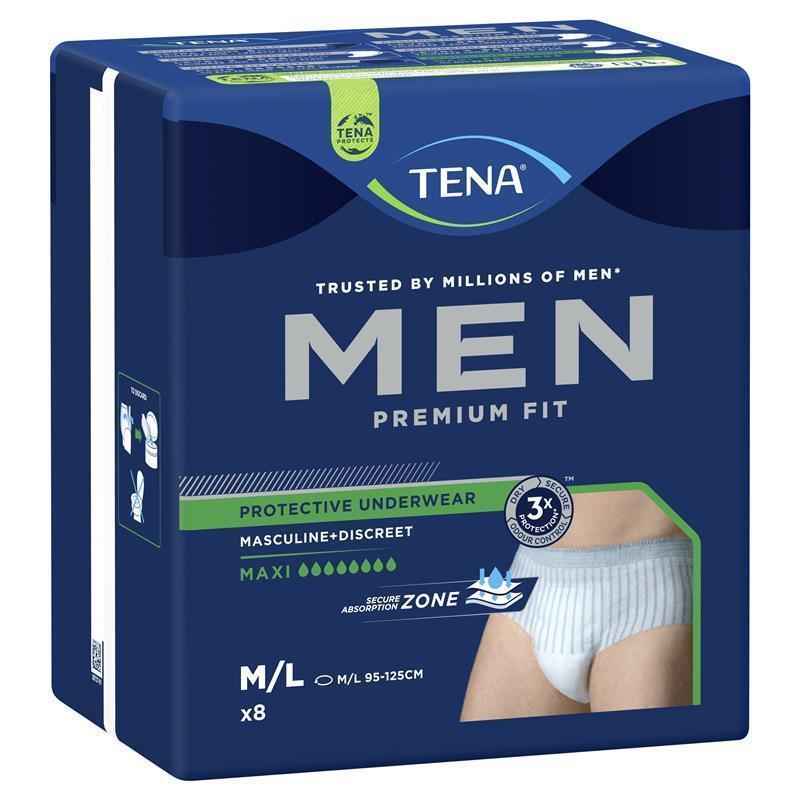 TENA Men Level 4 Pants Medium/Large 8 Pack