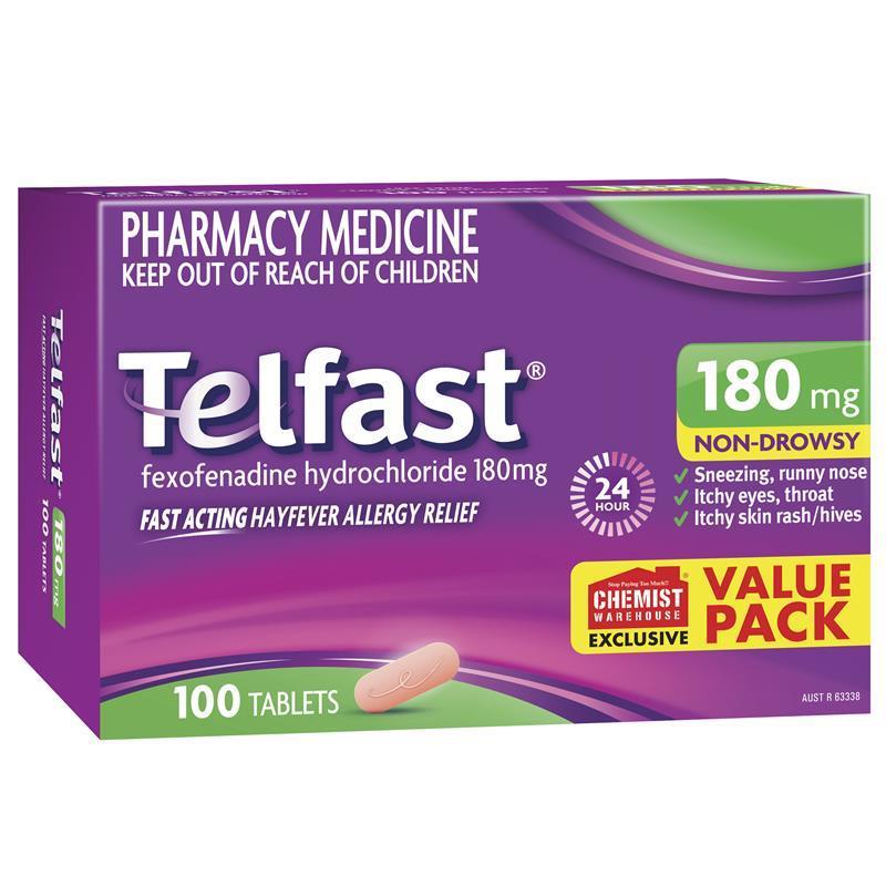 Telfast 180mg 100 Tablets Exclusive Size - GimmeNow