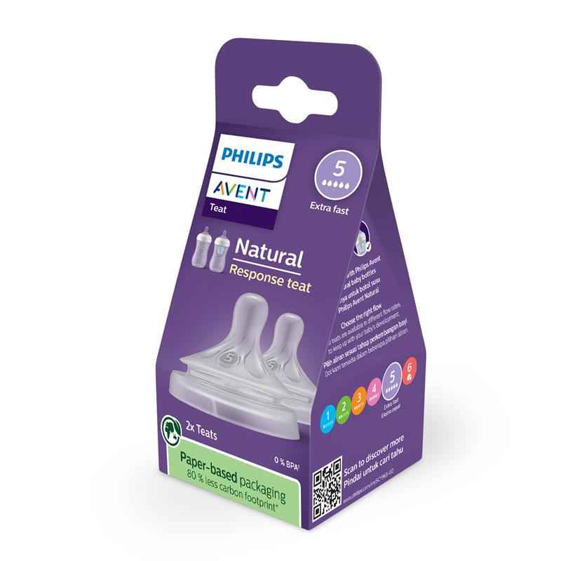 Avent Natural Response Teats 6 month+ Flow 5 2 Pack