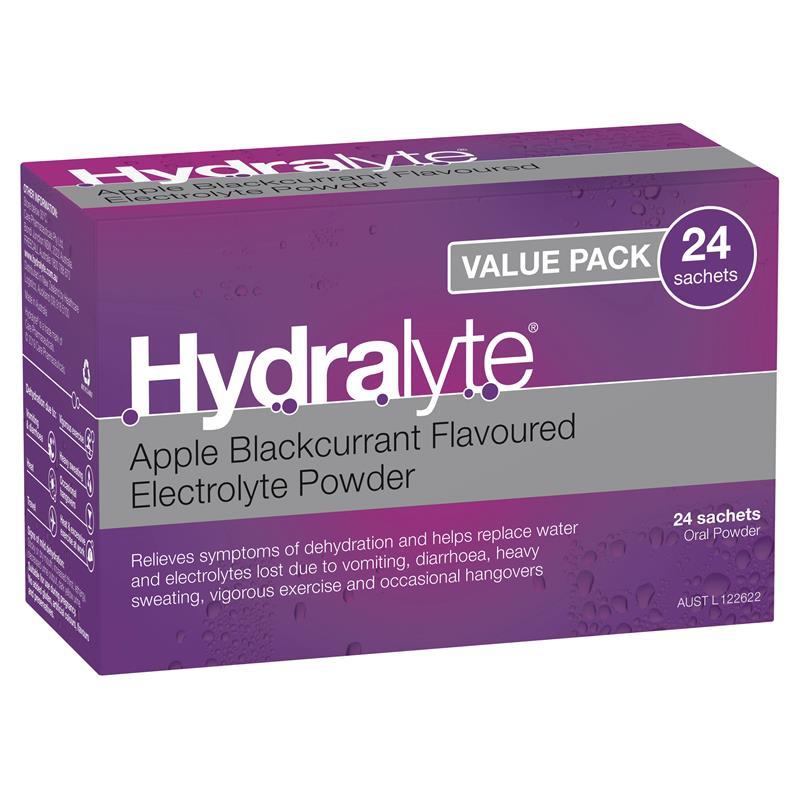 Hydralyte Apple Blackcurrant Sachets 4.9g x 24 - GimmeNow