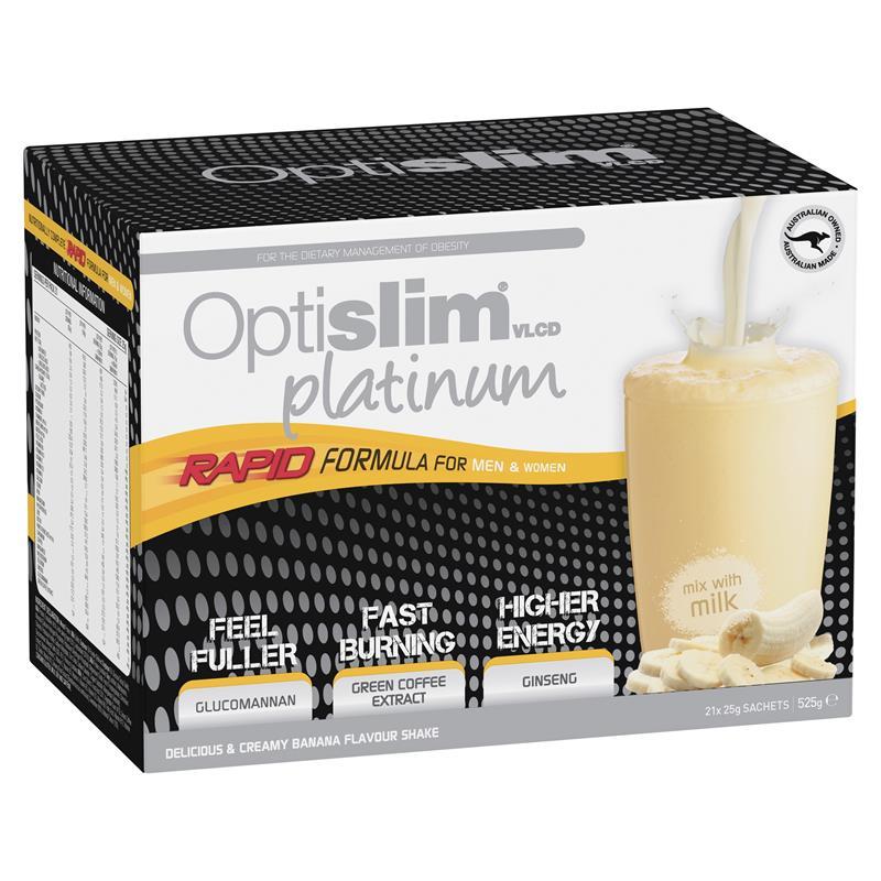 Optislim VLCD Platinum Banana Shake 21x25g Sachets - GimmeNow