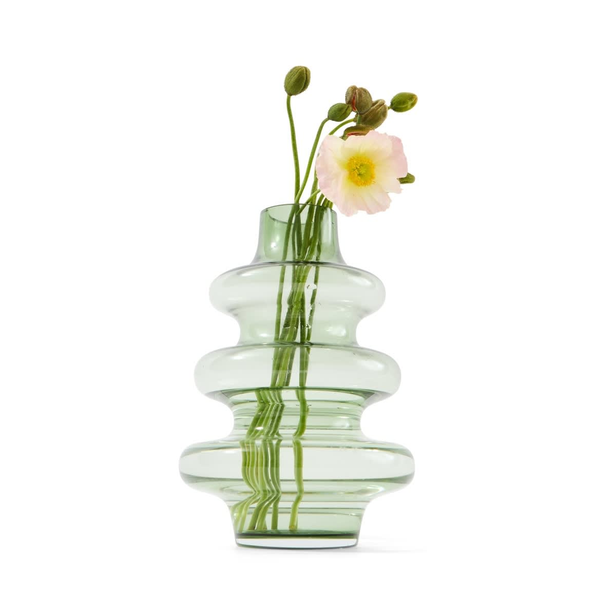 Green Glass Bubble Vase