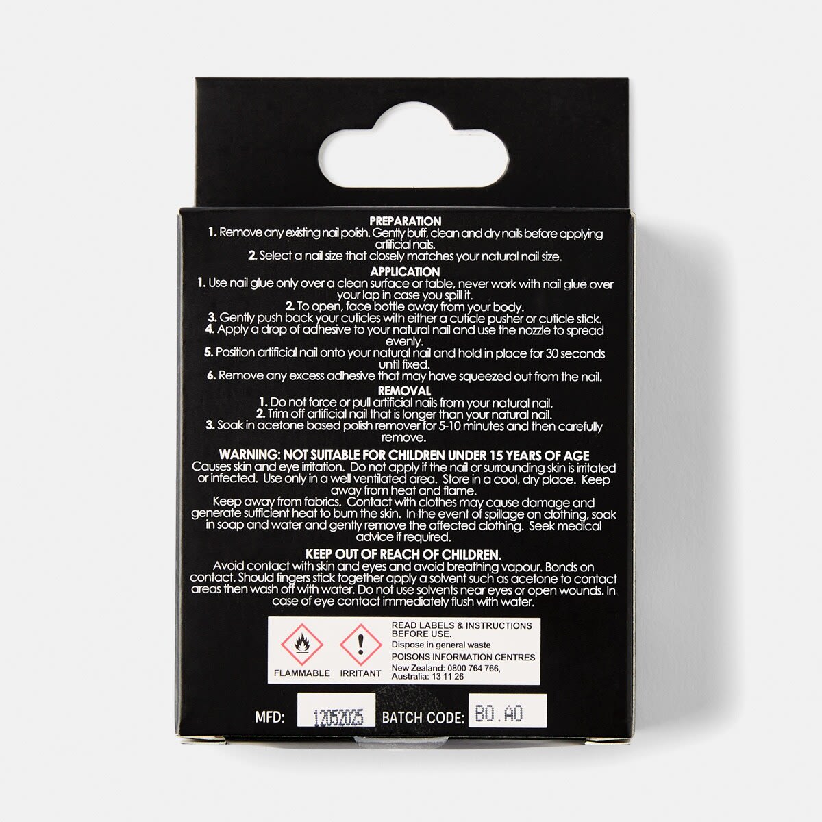 OXX Cosmetics 24 Pack Artificial Nails with Adhesive - Squareletto Shape, French Line