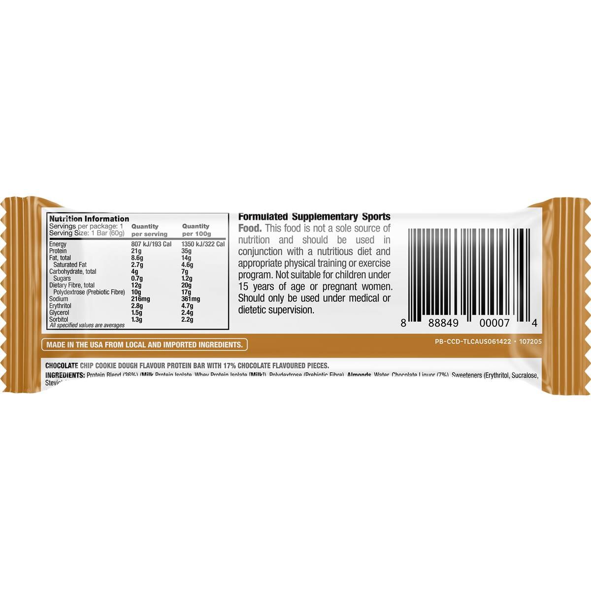 Quest Bar Choc Chip Cookie Dough 60g