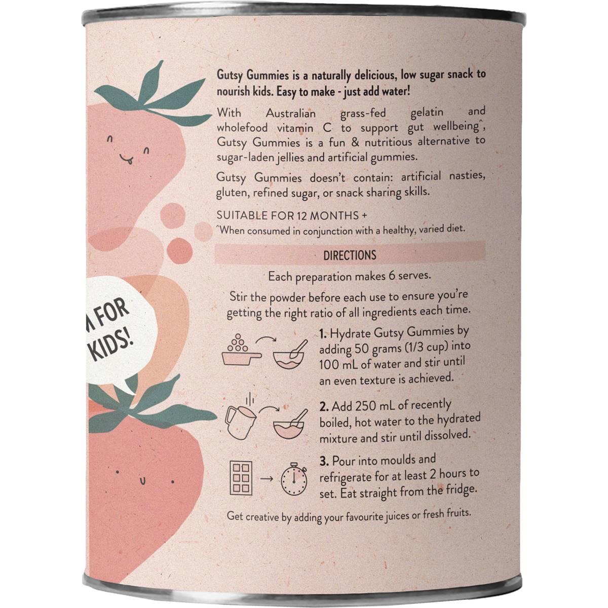 Nutra Organics Gutsy Gummies Gut Loving Snack Strawberry 150g
