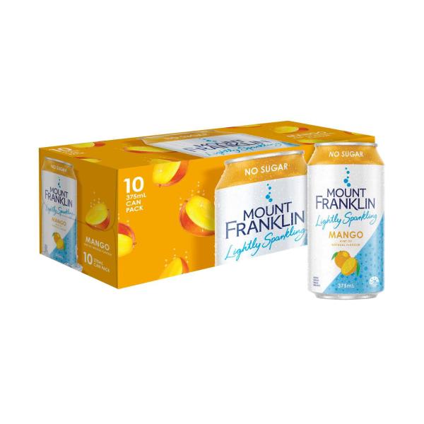MOUNT FRANKLIN LIGHTLY SPARKLING WATER:MANGO:.:10PACK