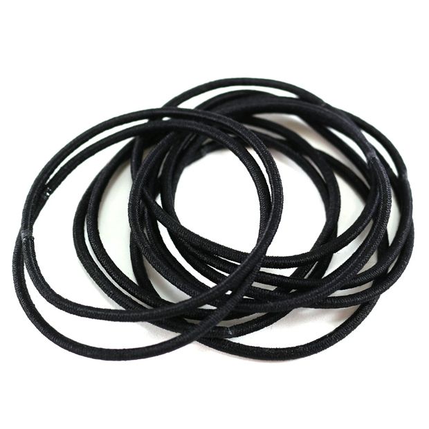 16 Pack Black Snagless Elastics