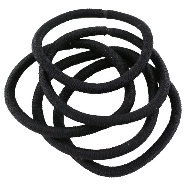 10 Pack Black Thick Snagless Elastics