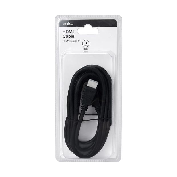 HDMI Cable, 3m - Anko