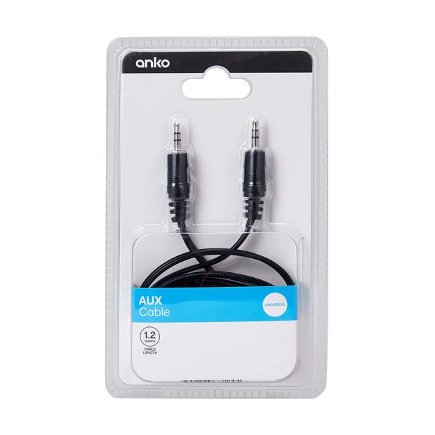 AUX Cable, 1.2m - Anko