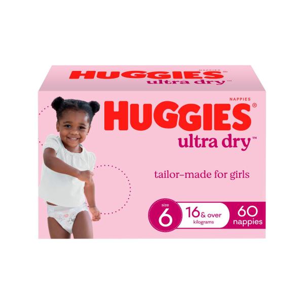 Ultra Dry Nappies Girls Size 6 (16Kg+)