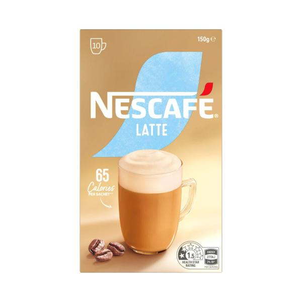 NESCAFE LATTE COFFEE SACHETS 10 PACK