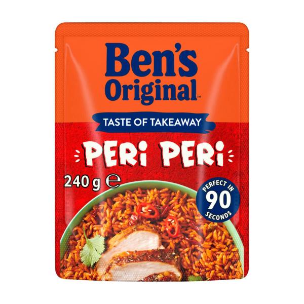 BEN'S ORIGINAL PERI PERI MICROWAVE RICE POUCH 240G