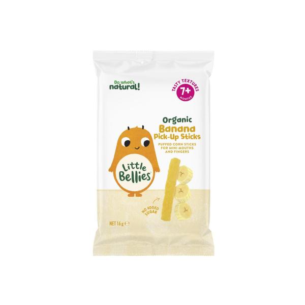 LITTLE BELLIES ORGANIC BANANA PICK UP STICKS 7 MONTHS+ 16G