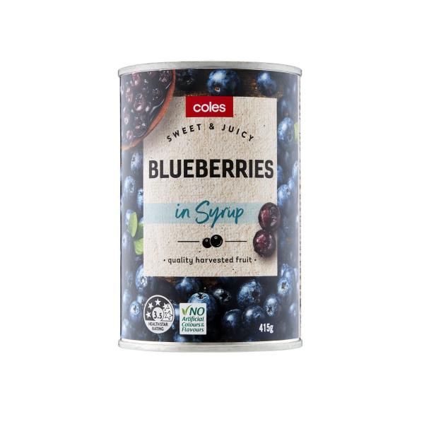 COLES BLUEBERRIES IN SYRUP