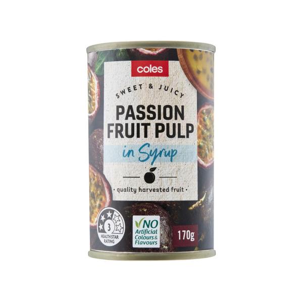 COLES PASSIONFRUIT PULP IN SYRUP