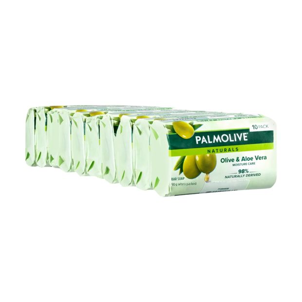 Palmolive Naturals Moisture Care Bar Soap, Olive & Aloe Vera - 10 Pack