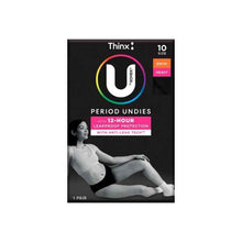 Thinx Reusable Period Underwear Heavy Black Bikini Size 10