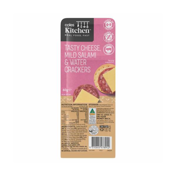 COLES KITCHEN CHEESE SALAMI & CRACKERS 60G