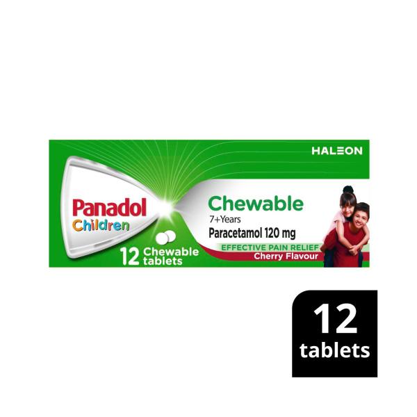 PANADOL CHILDREN'S CHEWABLE +7 YEARS PARACETAMOL 12PK