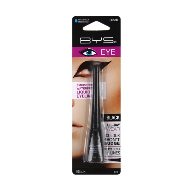 Waterproof & Smudgeproof Liquid Eyeliner, Black - BYS