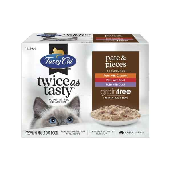 Grain Free Twice as Tasty Adult Wet Cat Food Pate & Pieces 12x80gm