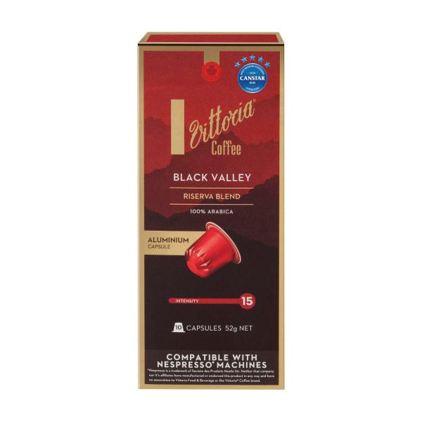 VITTORIA BLACK VALLEY NESPRESSO COMPATIBLE COFFEE CAPSULES 10 PACK