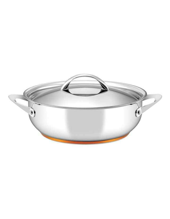 Per Vita Copper Base Stainless Steel Induction Covered Sauteuse 28cm/5.2L