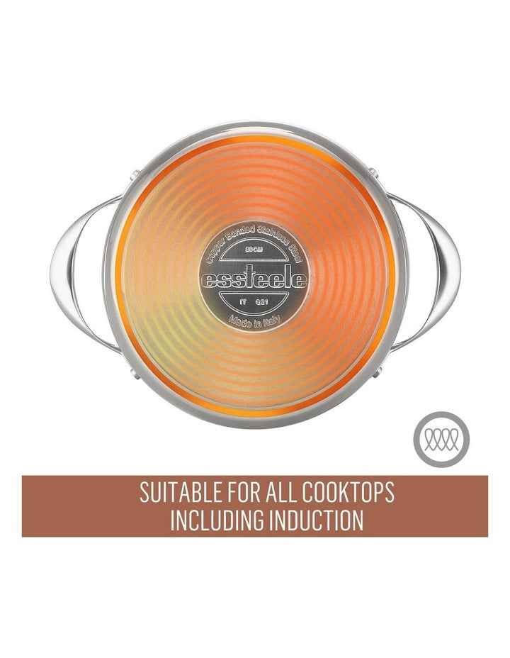 Per Vita Copper Base Stainless Steel Induction Covered Sauteuse 28cm/5.2L