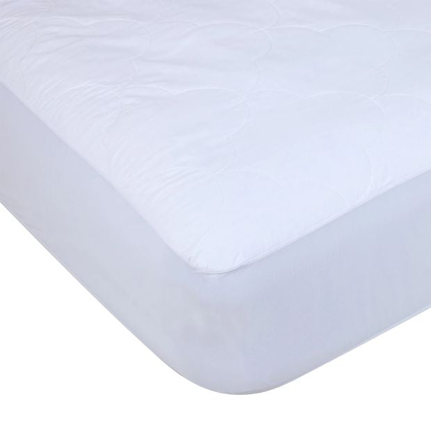 Cotton Filled Fitted Mattress Protector, Double Bed - Anko