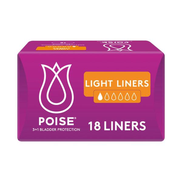 POISE LINERS LIGHT:LIGHT:.:18 PACK