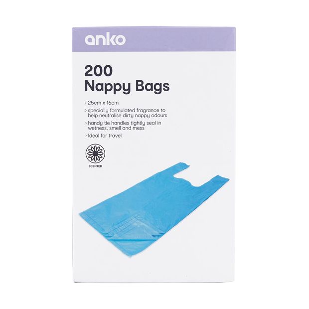 Nappy Bags, 200 Pack - Anko
