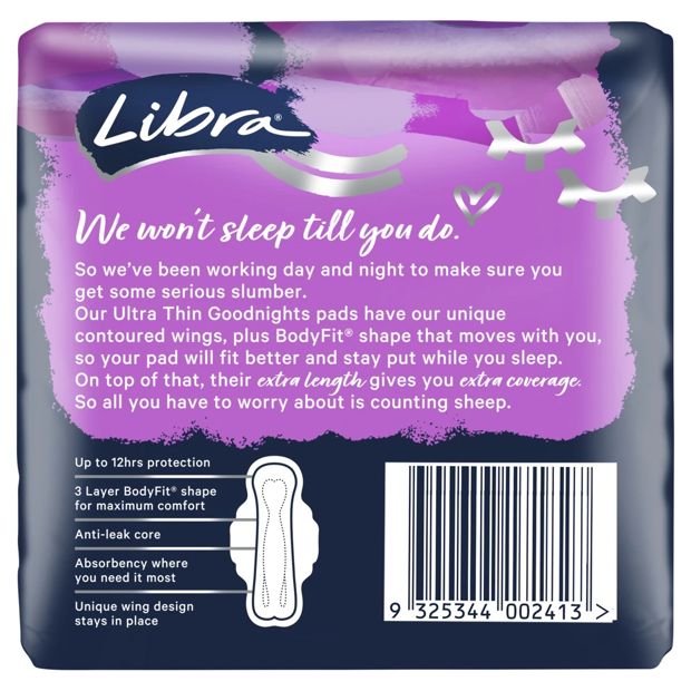 Libra 16 Pack Ultra Thin Goodnight Pads