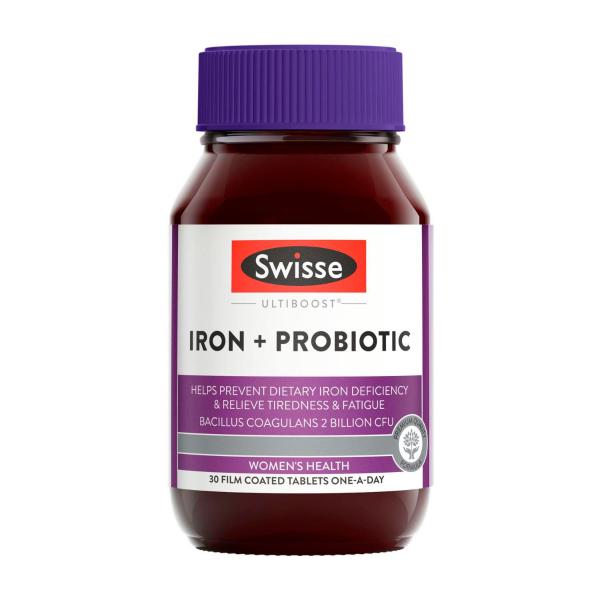 SWISSE UB IRON + PROBIOTIC CAPSULES 30PK